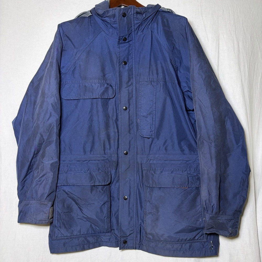 Vintage‎ Solstice Gore-Tex Mens  Hooded Jacket Size Large Navy Blue Full Zip